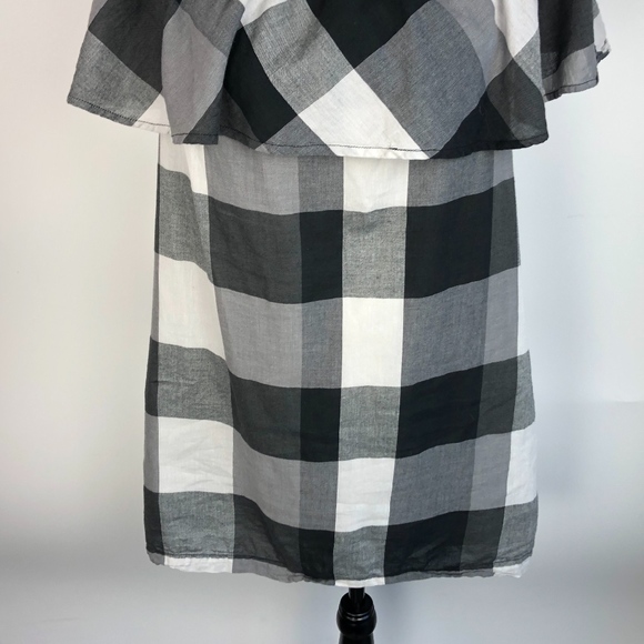 Who What Wear Black Plaid Off The Shoulder Dress - Picture 4 of 8
